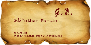Günther Martin névjegykártya