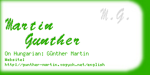 martin gunther business card