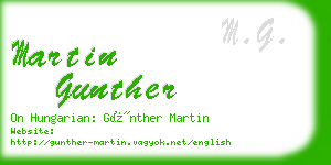 martin gunther business card